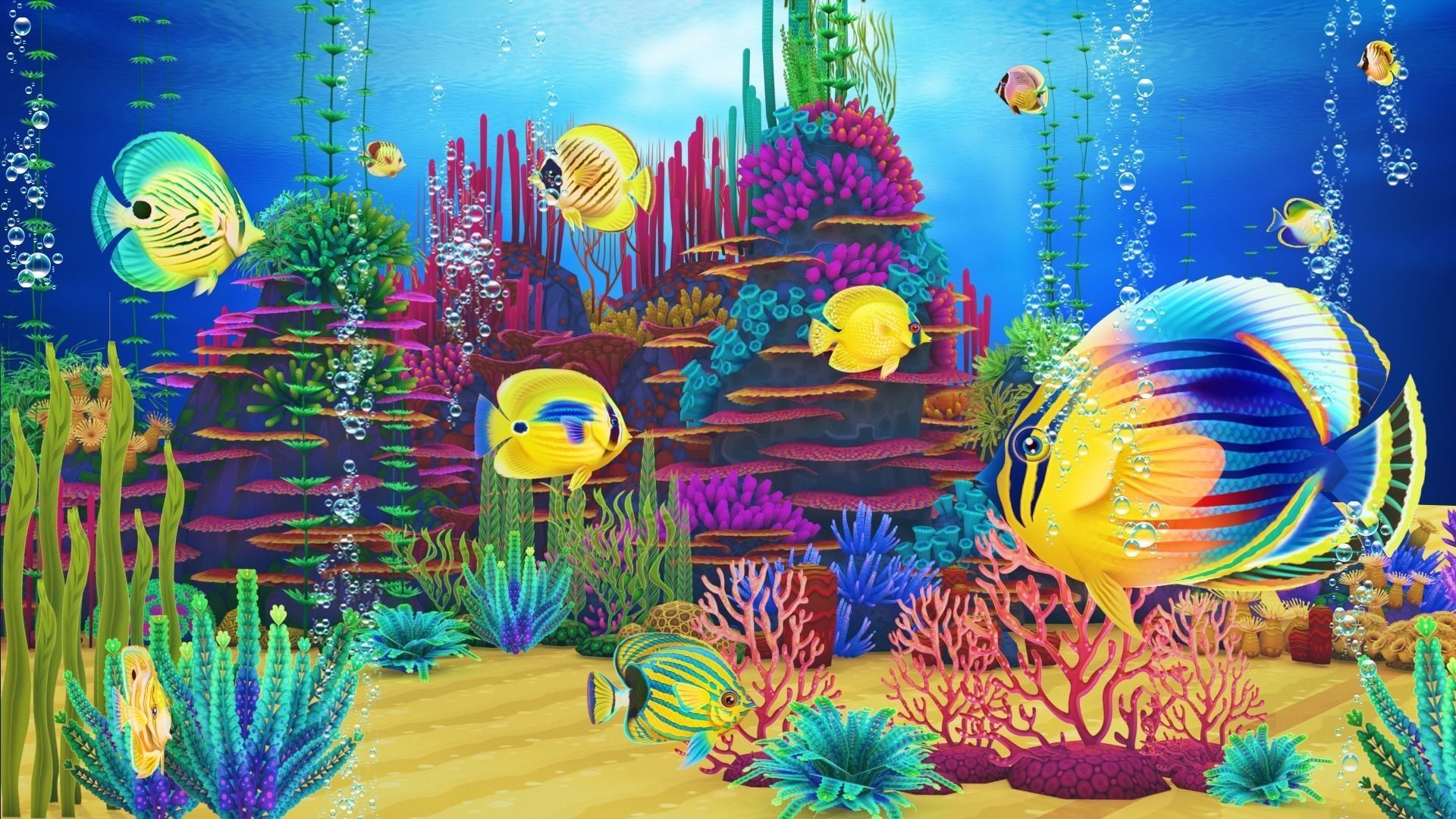 Cartoon Butterflyfish  Low-poly 3D model_10