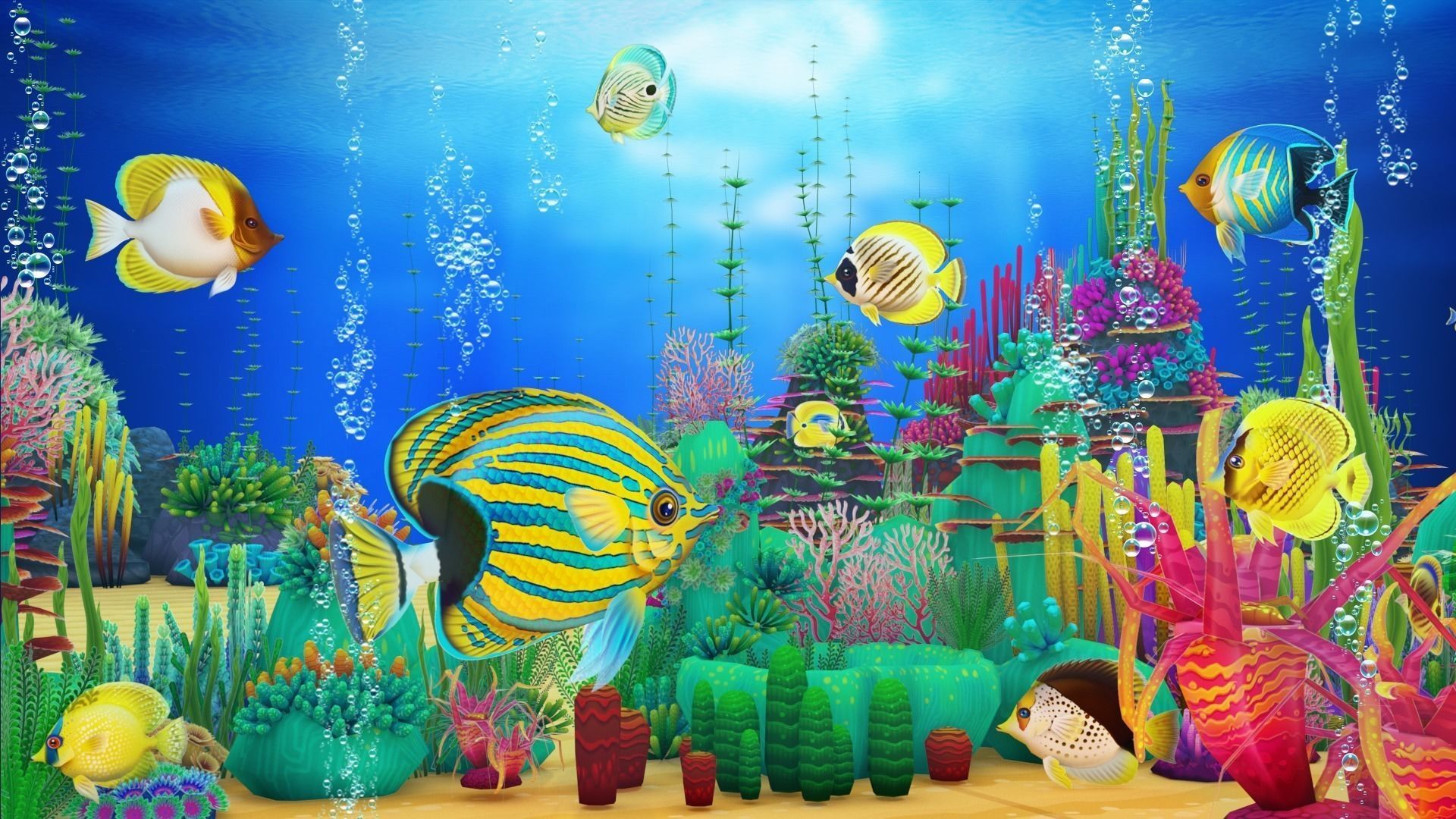 Cartoon Butterflyfish  Low-poly 3D model_9