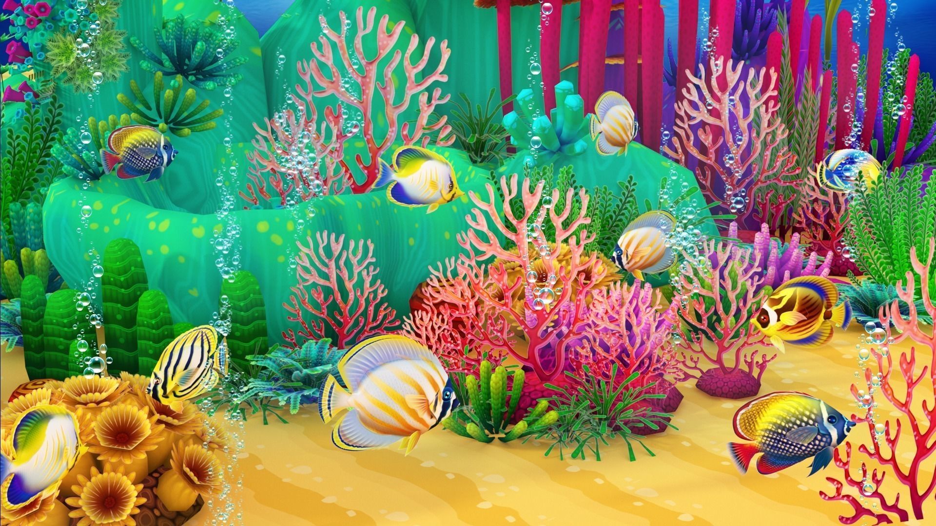 Cartoon Butterflyfish  Low-poly 3D model_8