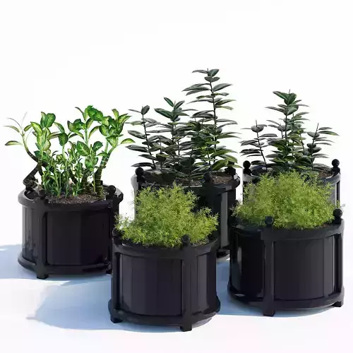 Round versailles planter in black