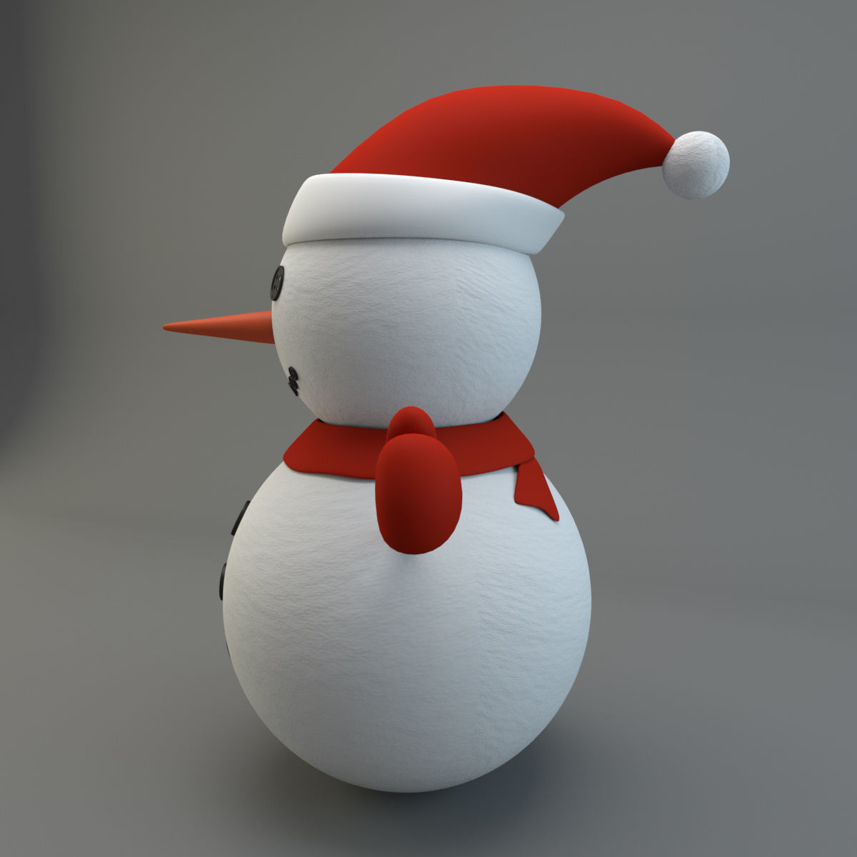 Cartoon Snowman Low-poly 3D model_3
