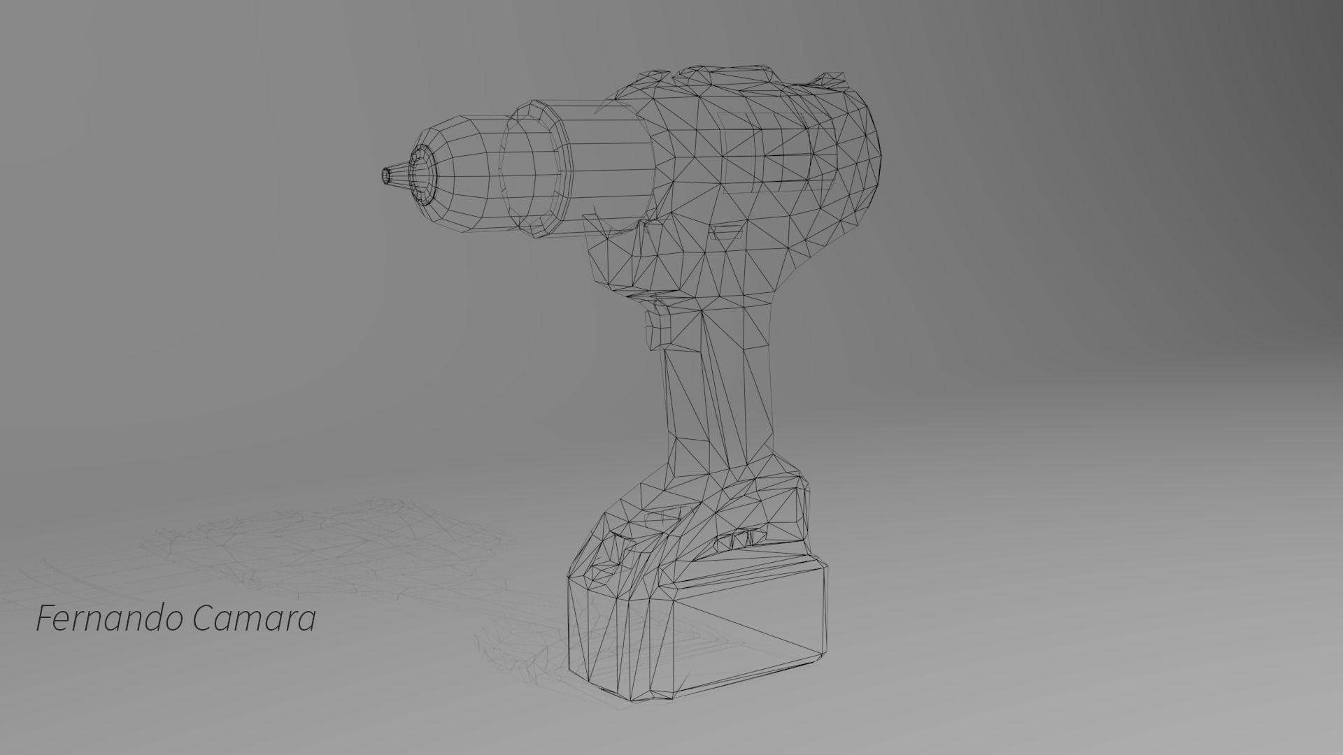 Drill Budget LowPoly for games and VR Low-poly 3D model_3