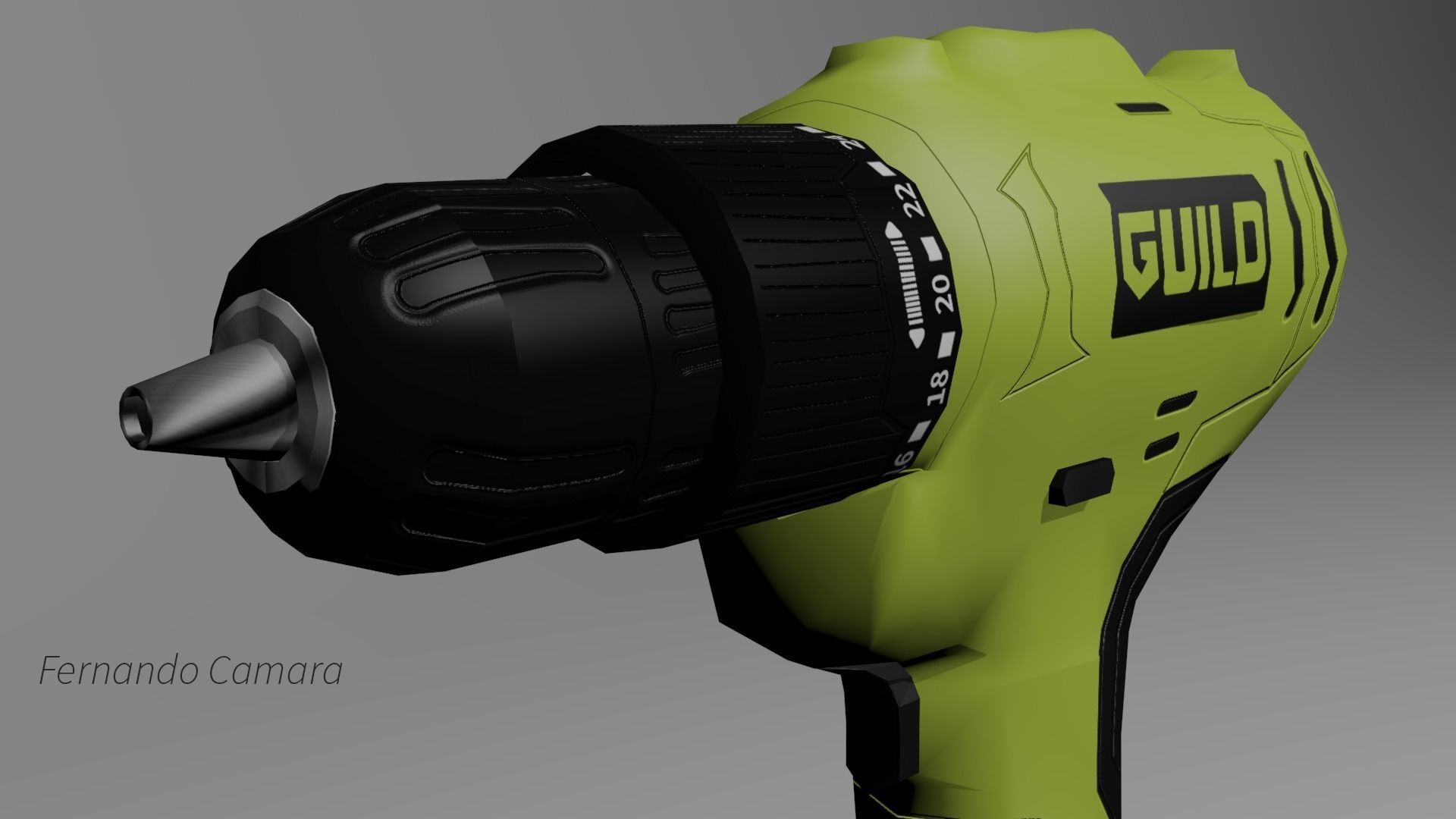 Drill Budget LowPoly for games and VR Low-poly 3D model_0