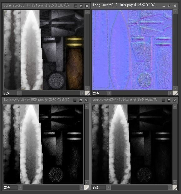 Long sword3 Low-poly 3D model_10