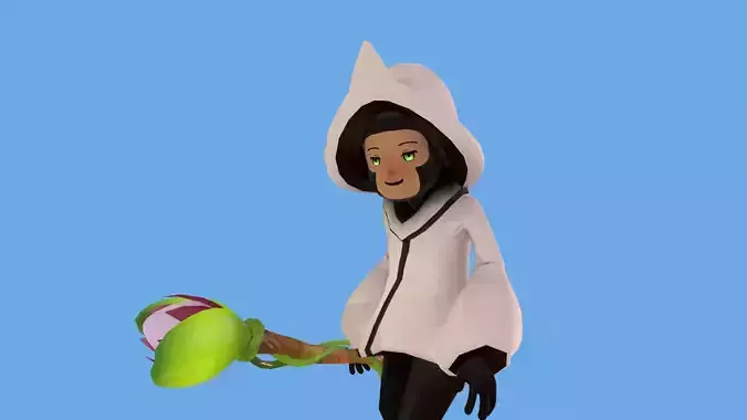 UPDATED GAME READY Stylized LowPoly Healer Class RPG  Low-poly 3D model