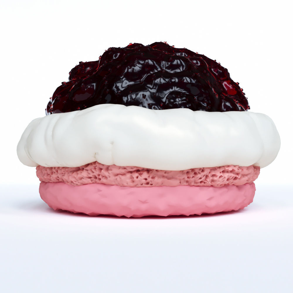 Macaron with Jam 3D model_2