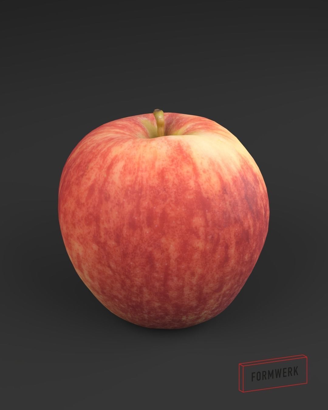 Appel Red 03 - 3D Scan Low Poly Low-poly 3D model_2