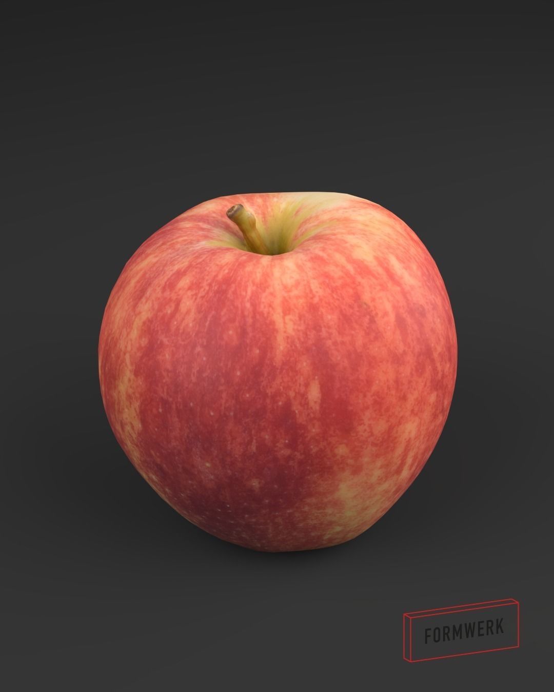 Appel Red 03 - 3D Scan Low Poly Low-poly 3D model_4