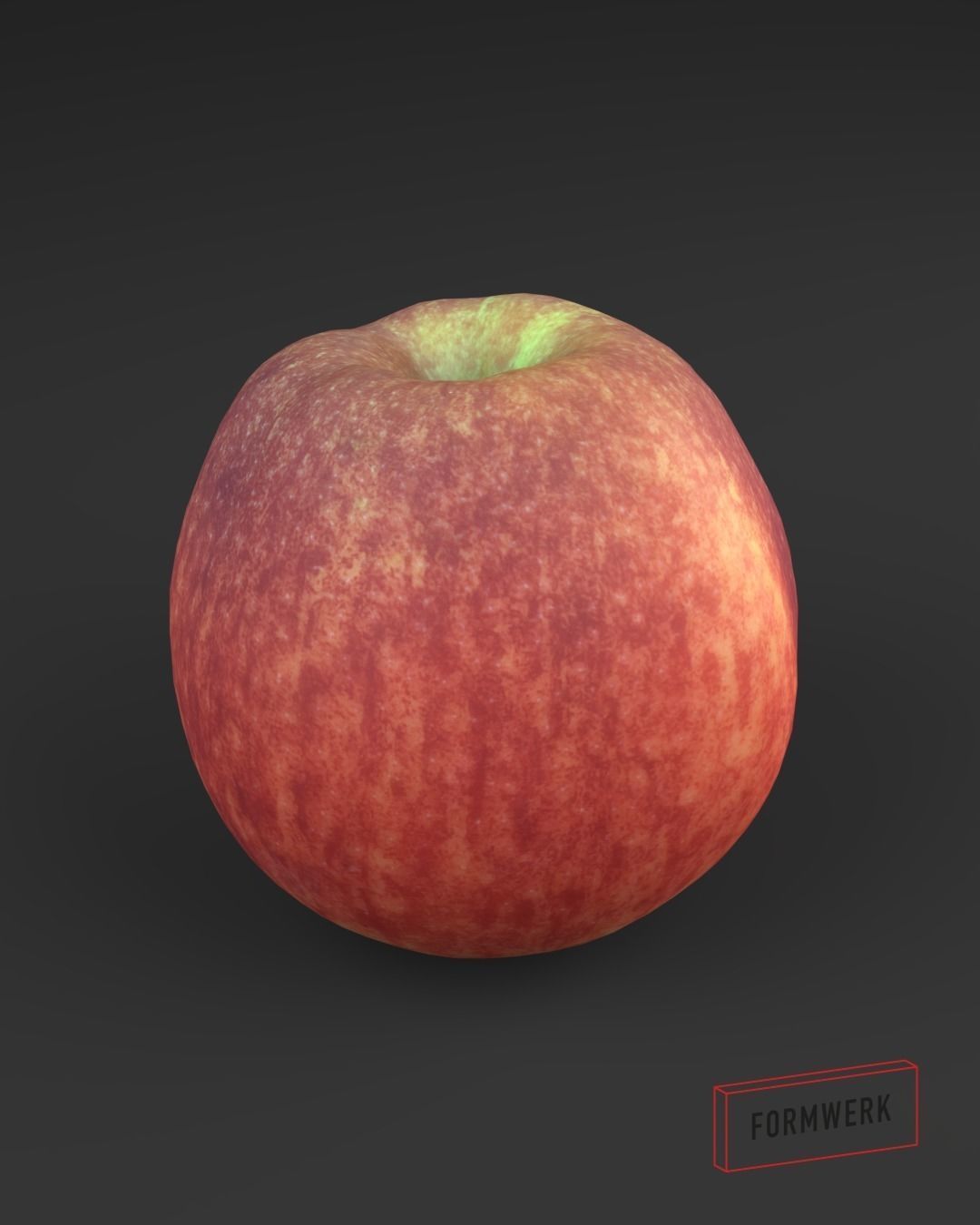 Appel Red 03 - 3D Scan Low Poly Low-poly 3D model_1