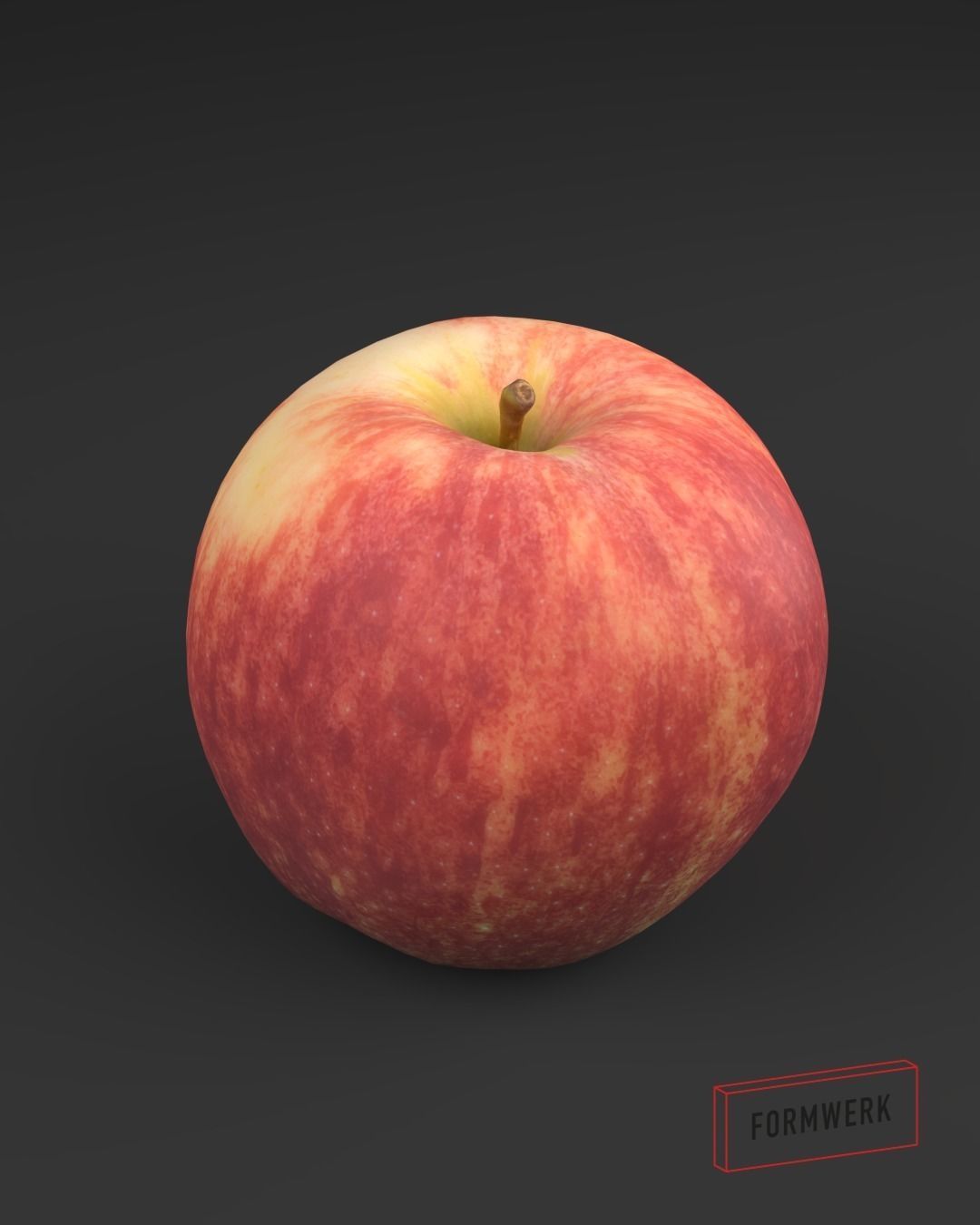 Appel Red 03 - 3D Scan Low Poly Low-poly 3D model_6