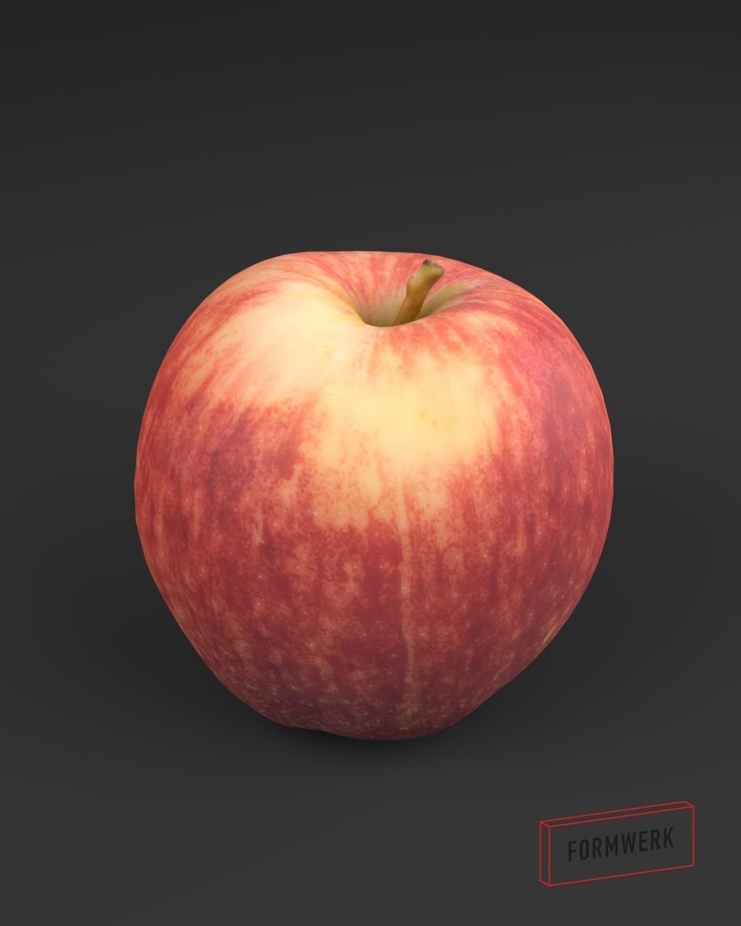 Appel Red 03 - 3D Scan Low Poly Low-poly 3D model_0