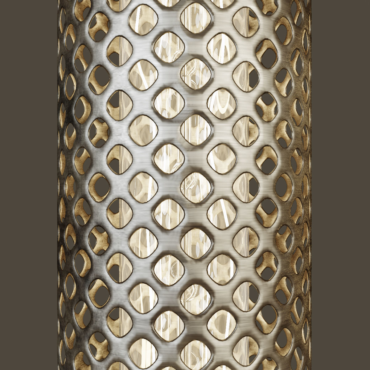 Edison Perforated Metal Pendant RH lamp 3D model_1