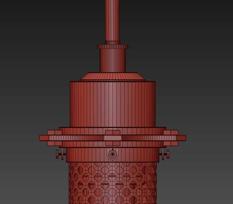 Edison Perforated Metal Pendant RH lamp 3D model_4