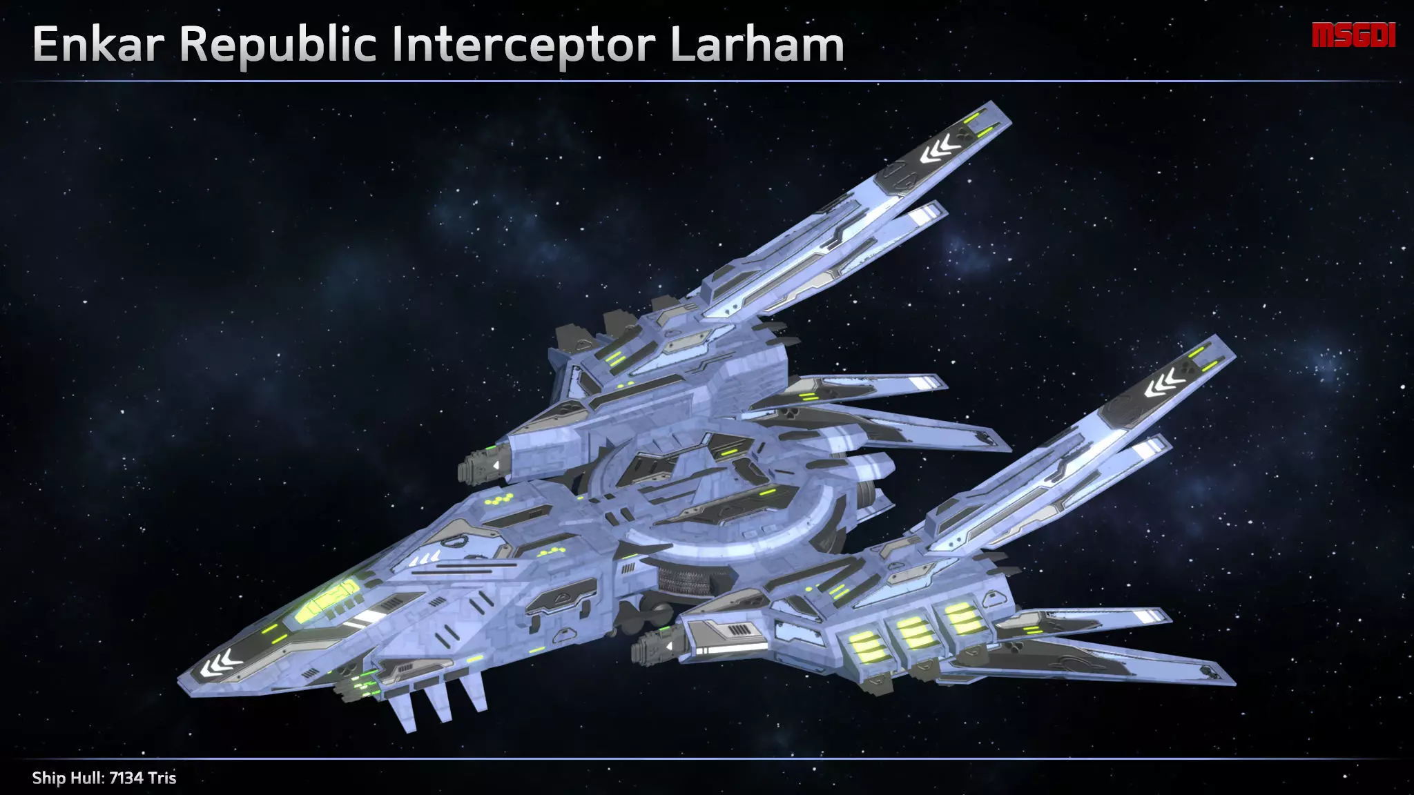 Spaceship Enkar Republic Interceptor Larham Low-poly 3D model_0