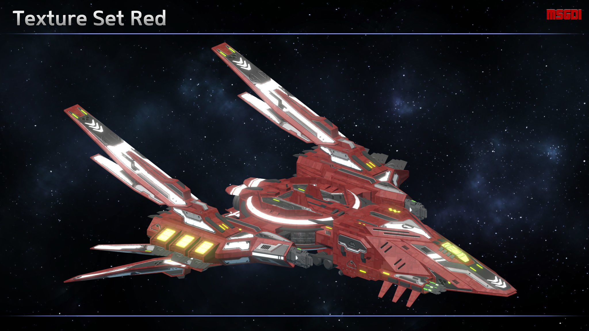 Spaceship Enkar Republic Interceptor Larham Low-poly 3D model_9