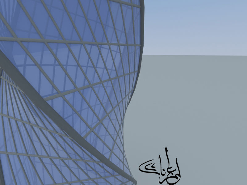 The Twisted tower of Riyadh Low-poly 3D model_8