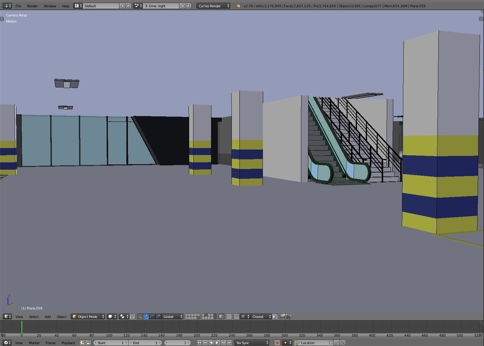 Skyscraper 7 sims city at night 3D model_9