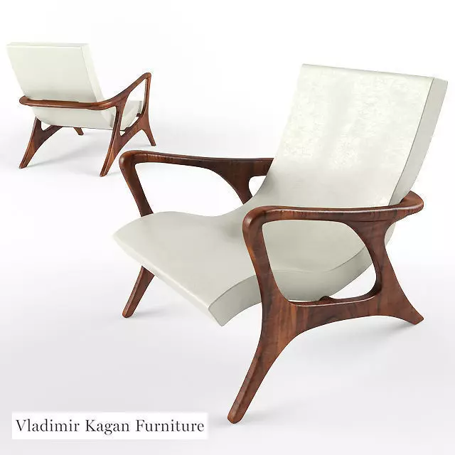 CHAIR vladimir kagan furniture Low-poly 3D model_0