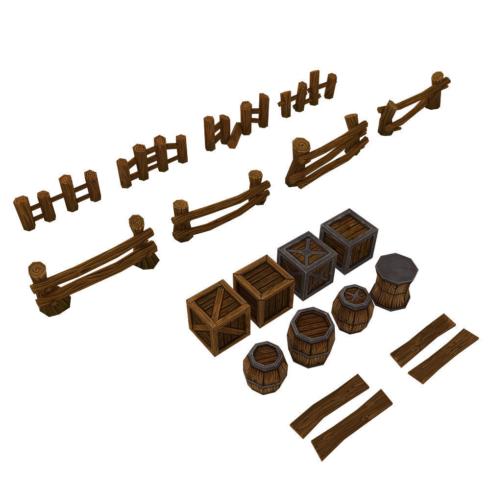 Fantasy Level Set - Low Poly Hand Painted Low-poly 3D model_9