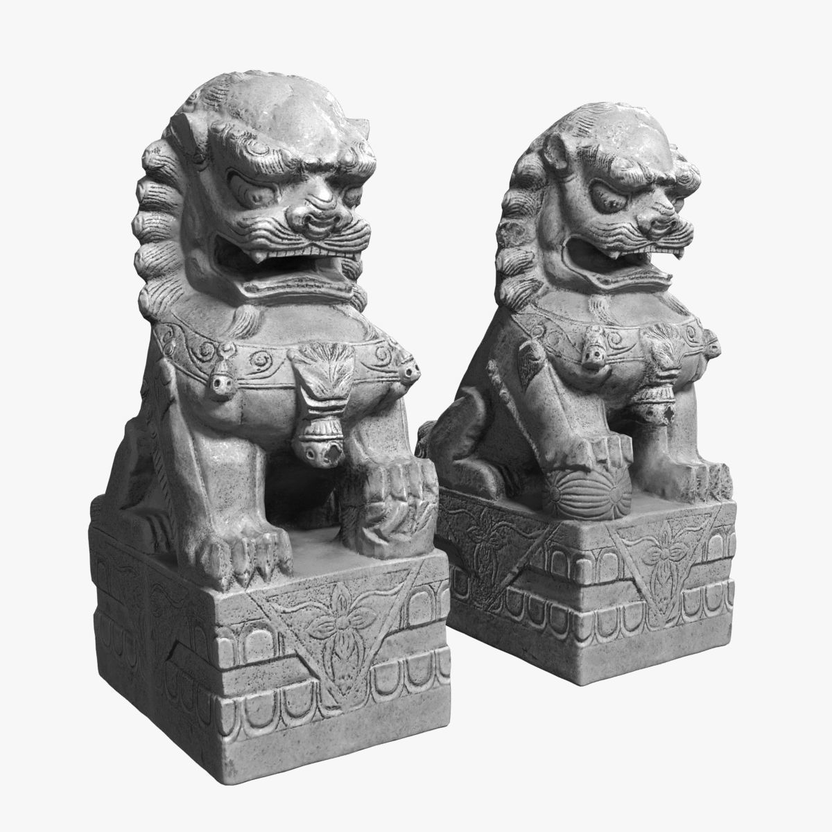 The celestial lions of the Buddha 3D Scanned Model