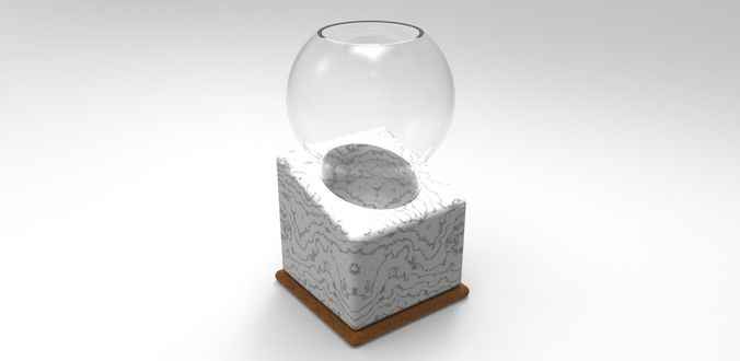 Whisky Glass with Cooling Stone and Coaster 3D print model