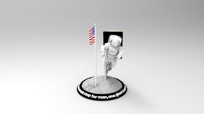 Astronaut Smart Phone Stand Neil Armstrong 3D print model