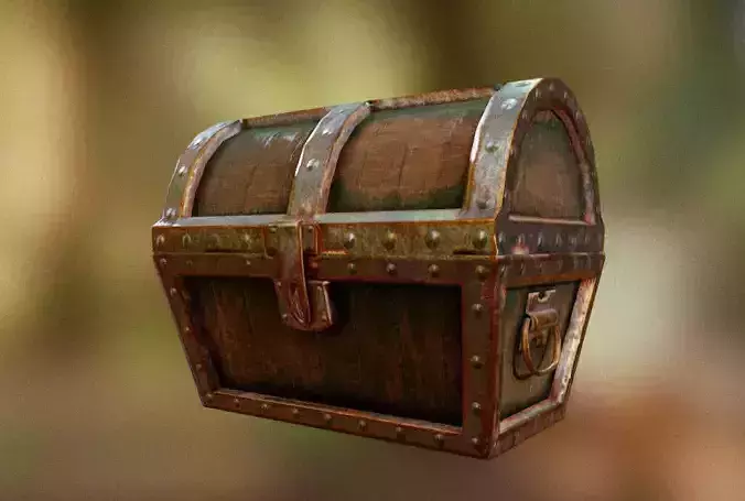 Treasure Chest Low-poly 3D model