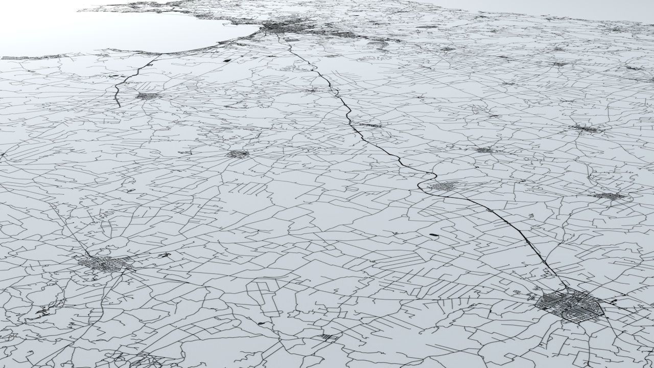 Palma De Mallorca Road Network and Streets 3D model_1