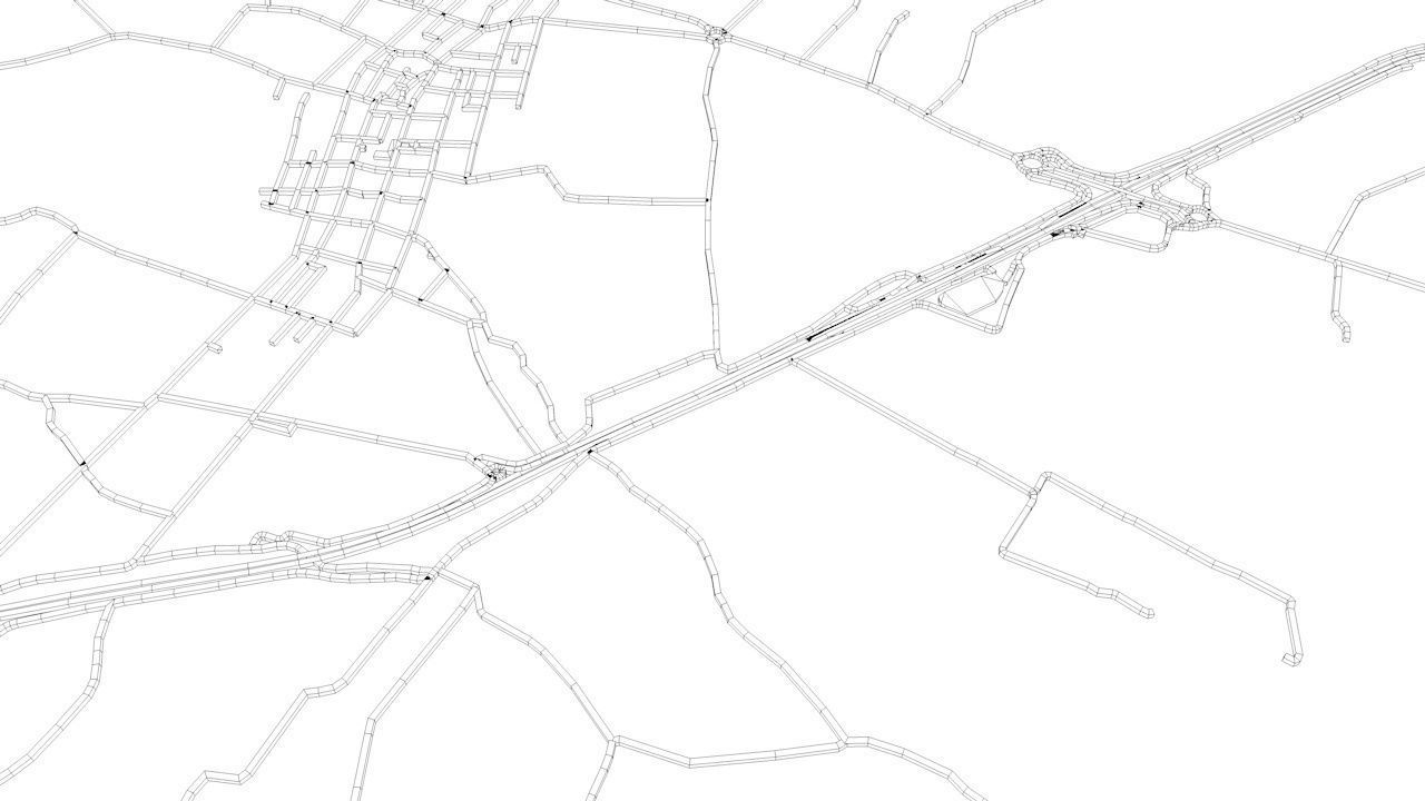 Palma De Mallorca Road Network and Streets 3D model_11