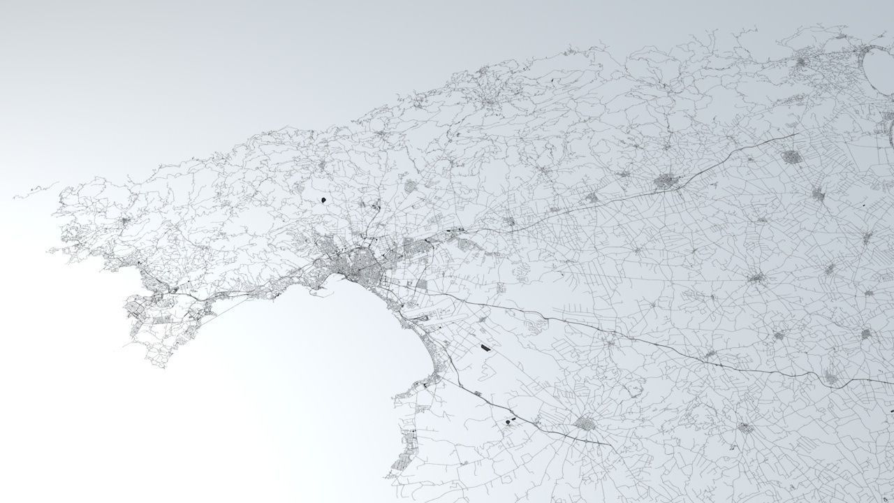 Palma De Mallorca Road Network and Streets 3D model_3