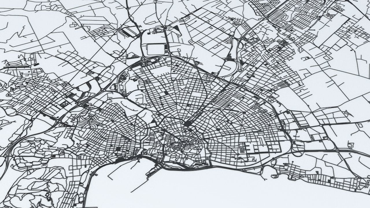 Palma De Mallorca Road Network and Streets 3D model_4