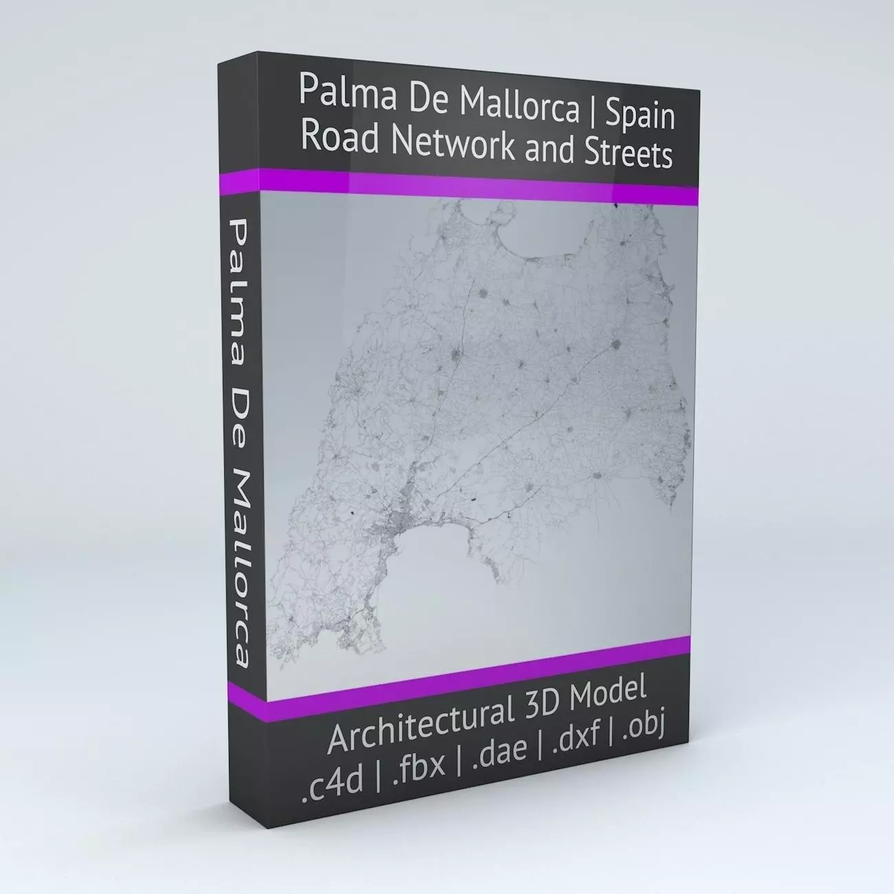 Palma De Mallorca Road Network and Streets 3D model_0