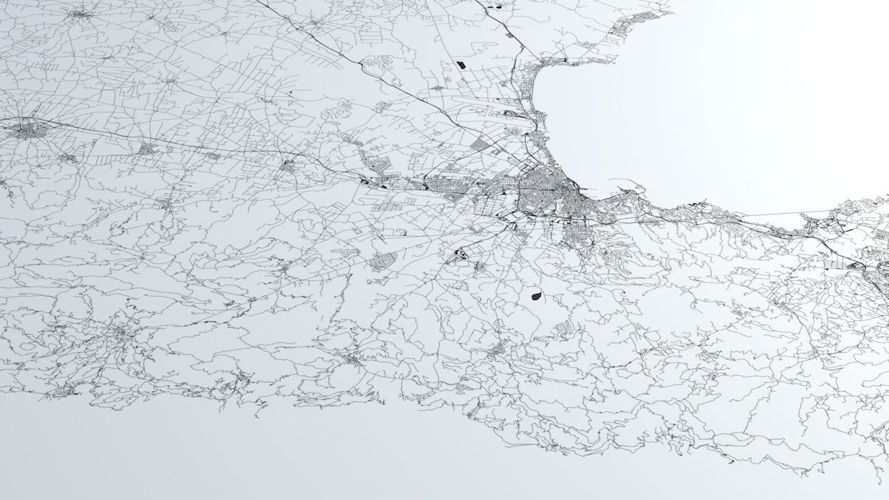 Palma De Mallorca Road Network and Streets 3D model_2