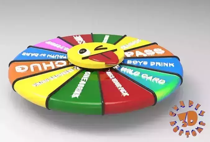 Fidget Spinner and Drinking Wheel Spinner Game 3D print model