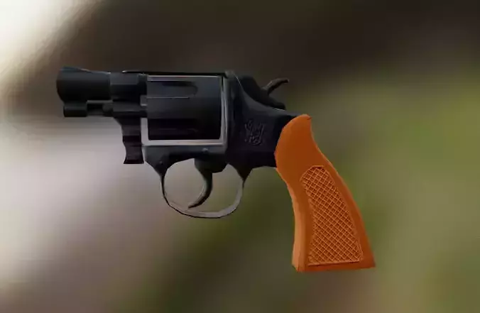SW Pistol Low-poly 3D model