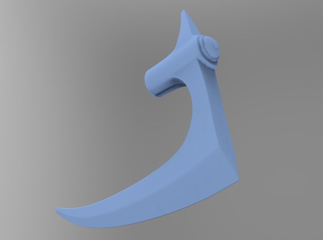 Hecarim Headless Helmet and Glaive 3D print model_2