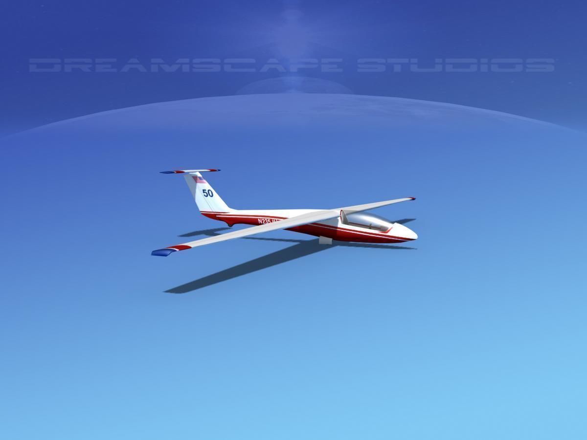 SZD-36 Cobra Glider V05 Low-poly 3D model_3