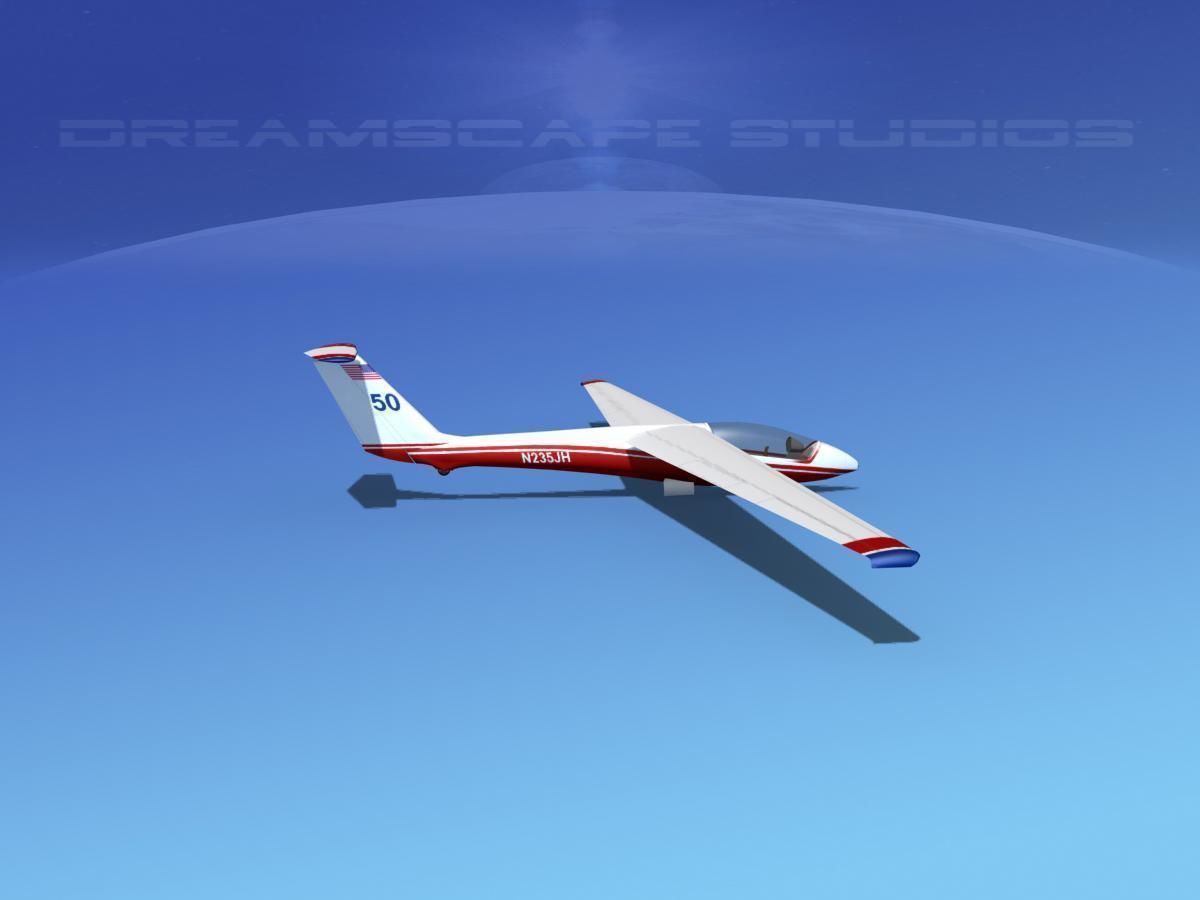 SZD-36 Cobra Glider V05 Low-poly 3D model_4