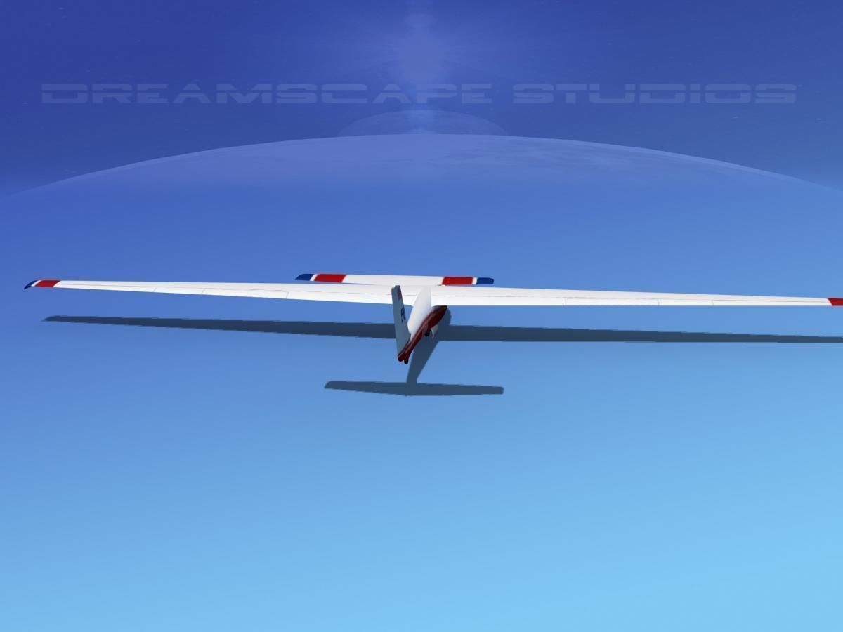 SZD-36 Cobra Glider V05 Low-poly 3D model_6