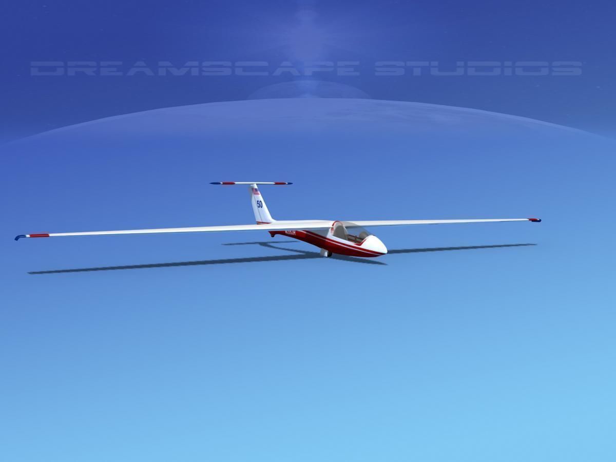 SZD-36 Cobra Glider V05 Low-poly 3D model_2