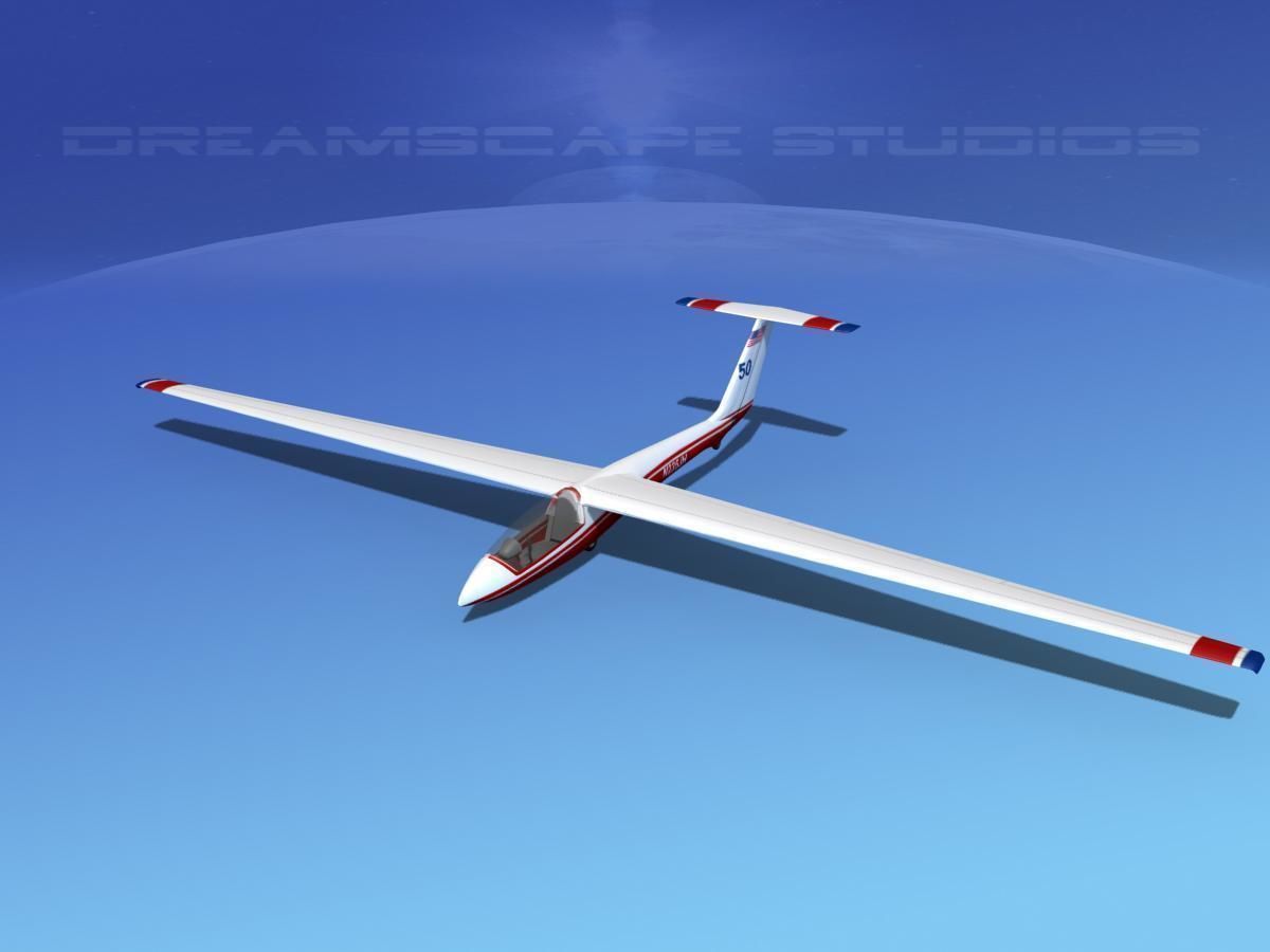 SZD-36 Cobra Glider V05 Low-poly 3D model_10