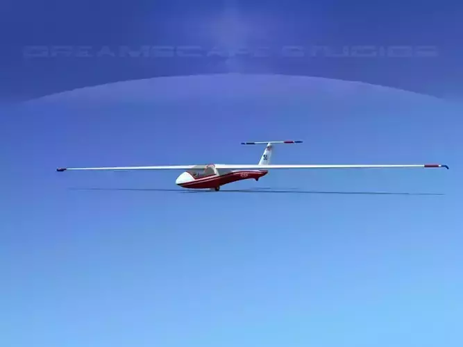 SZD-36 Cobra Glider V05 Low-poly 3D model