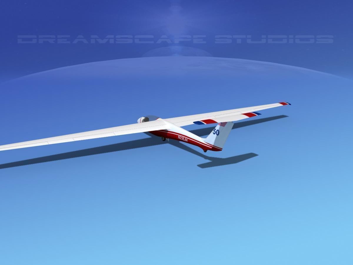 SZD-36 Cobra Glider V05 Low-poly 3D model_7