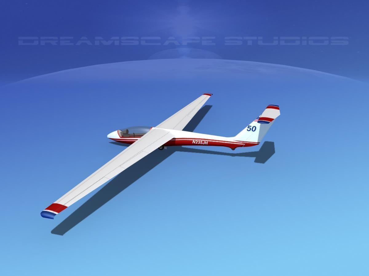 SZD-36 Cobra Glider V05 Low-poly 3D model_8