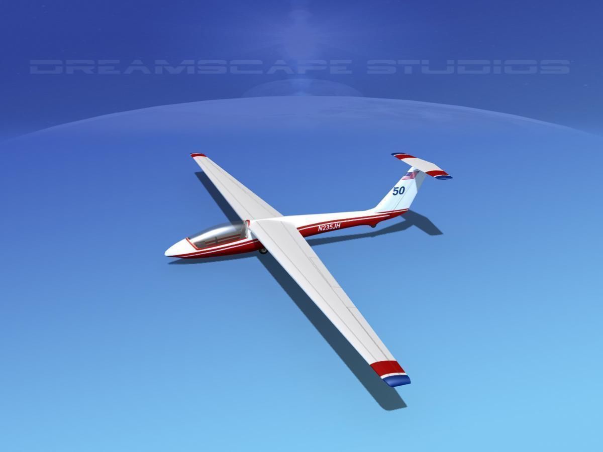 SZD-36 Cobra Glider V05 Low-poly 3D model_9