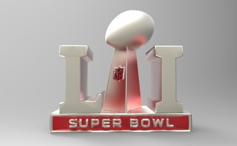 2017 NFL SUPER BOWL TROPHY and ALL 32 TEAM HELMETS SUPER PACK 3D print model_2
