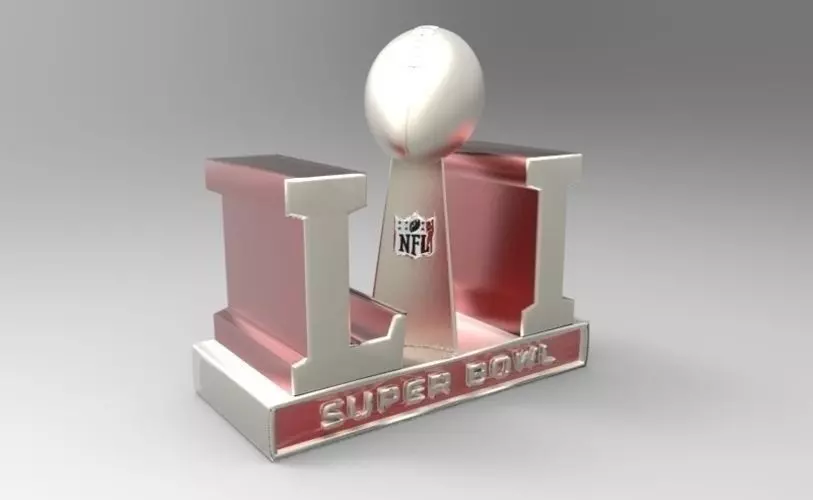 2017 NFL SUPER BOWL TROPHY and ALL 32 TEAM HELMETS SUPER PACK 3D print model_0