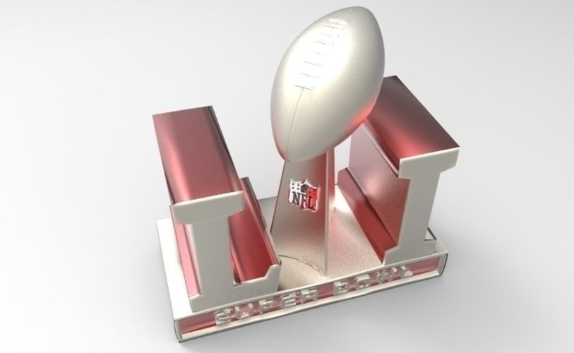 2017 NFL SUPER BOWL TROPHY and ALL 32 TEAM HELMETS SUPER PACK 3D print model_5