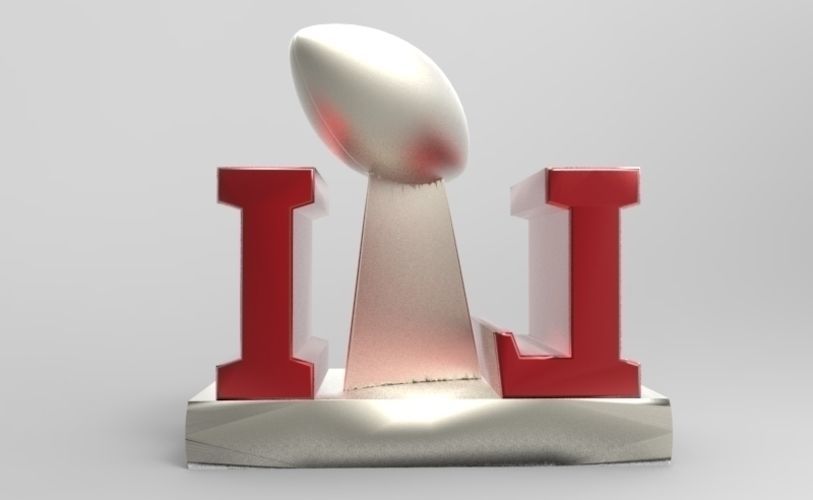2017 NFL SUPER BOWL TROPHY and ALL 32 TEAM HELMETS SUPER PACK 3D print model_4