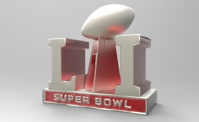 2017 NFL SUPER BOWL TROPHY and ALL 32 TEAM HELMETS SUPER PACK 3D print model_3